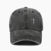Retro Washed Water-resistant Men's and Women's Universal Cross-print Baseball Cap - Soft, Breathable, Adjustable Dad Hat