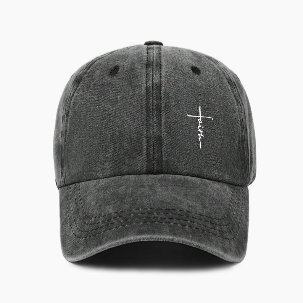 Retro Washed Water-resistant Men's and Women's Universal Cross-print Baseball Cap - Soft, Breathable, Adjustable Dad Hat