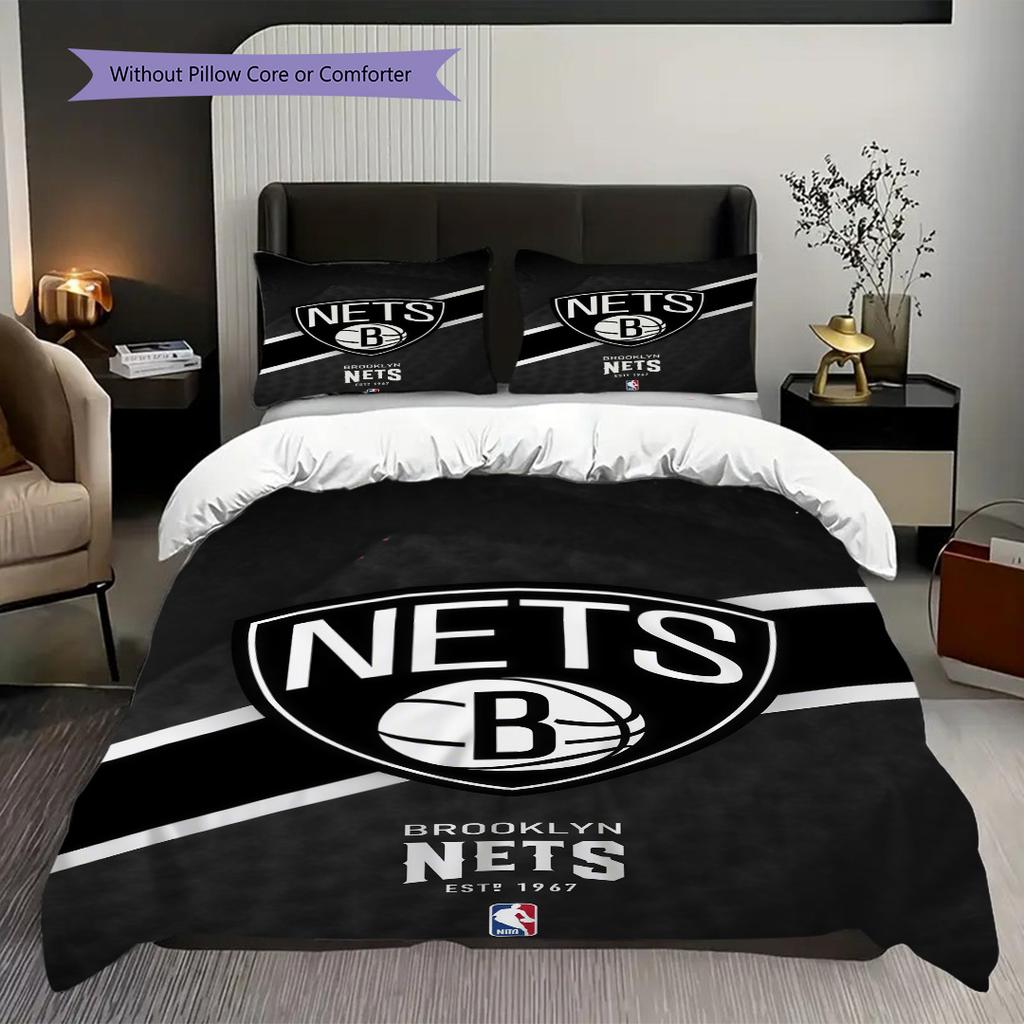 Brooklyn Nets Basketball Legacy Bedding(1 * duvet cover + 2 * pillowcase, without core)Soft and comfortable Bedding set Christmas birthday gift