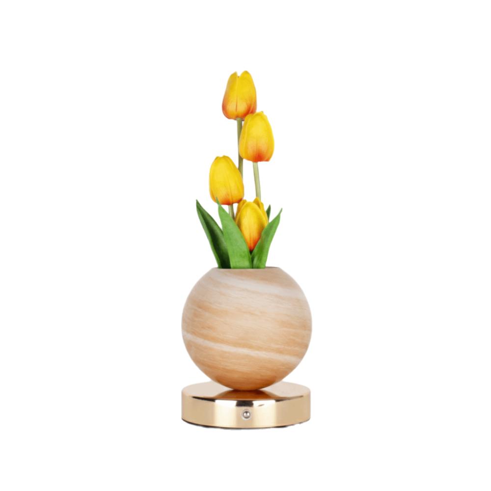 

USB Rechargeable Tulip LED Night Light 3-Color Changing LED Light Source Artificial Flower Desk Lamp Touch Dimmable помаранчевий