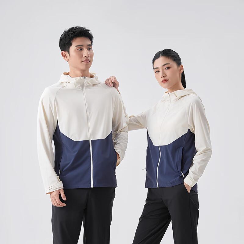 Unisex Cooling UV Protection Colorblock Sun Hoodie Jacket FXHR60166 XL
