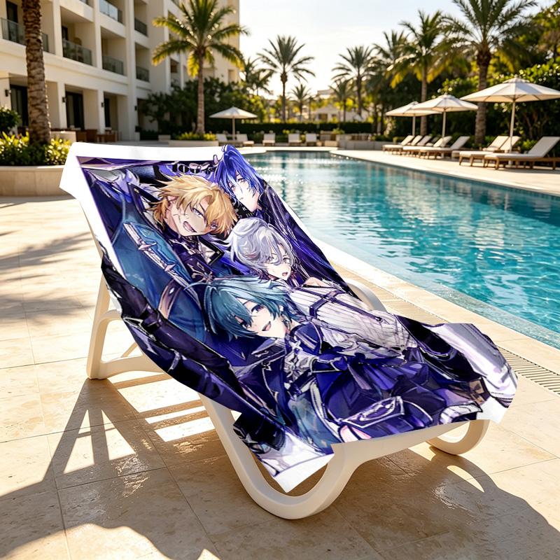 Genshin Impact Print Beach Towel Design, Soft, Lightweight. for Home Bathroom, Spa, Pool, Yoga, Surfing, Camping, Gift for Family, Friend