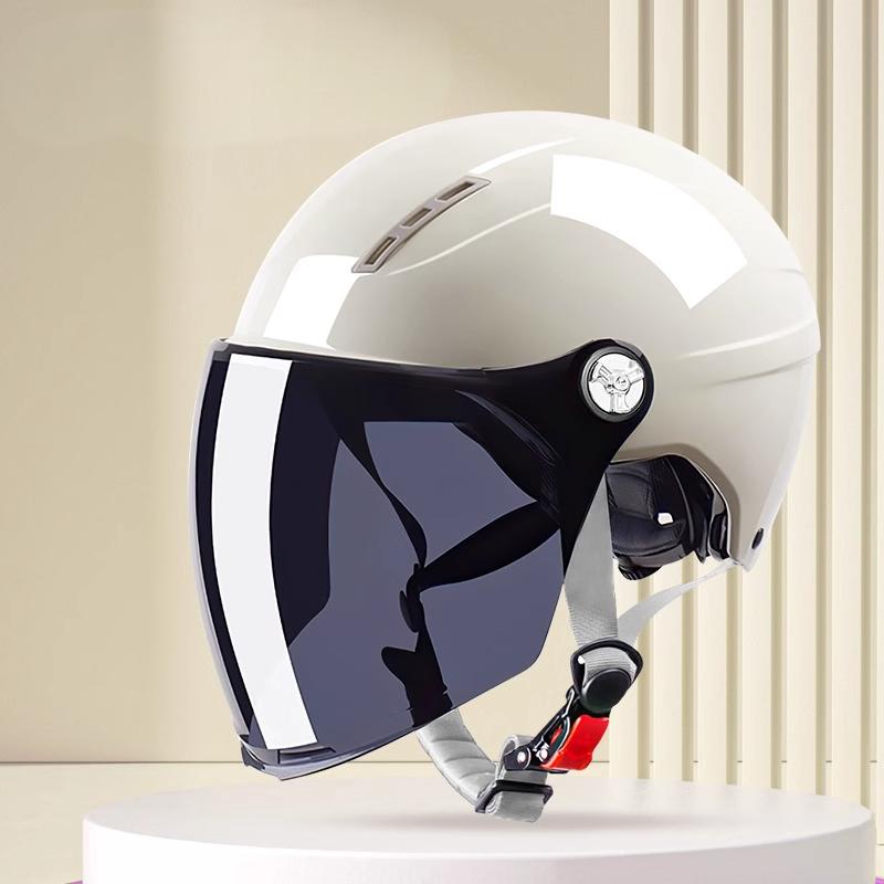 New Men Motorcycle Helmet Woman Electric Motor Car Scooter Bike Open Face Half Helmet Anti Safety Hat Bicycle Cap With Goggles