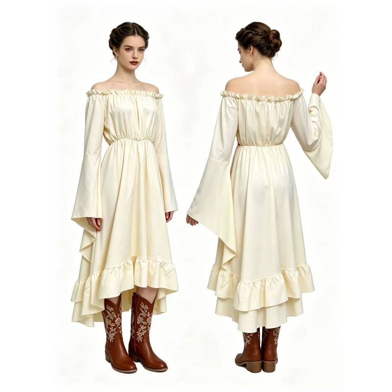 Gothic Fantasy Dress For Women With Polyester Fabric Medieval Renaissance Costume For Stage Performances
