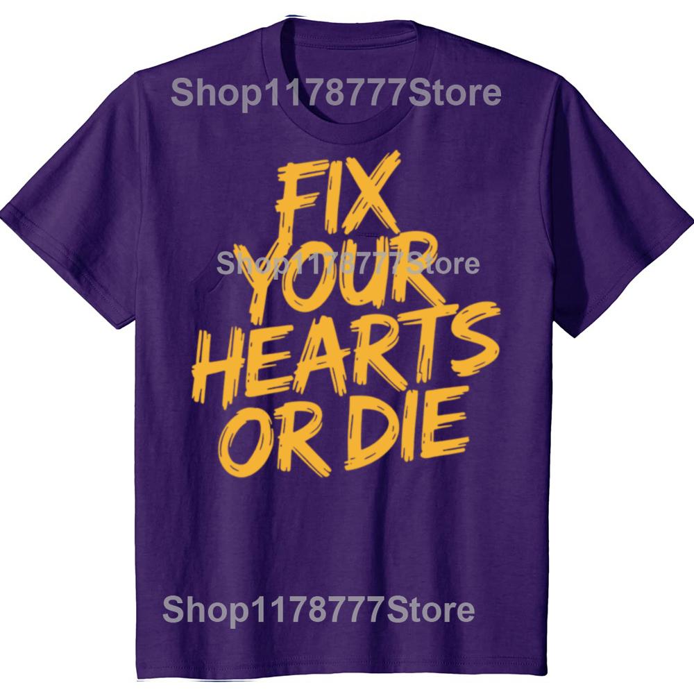 

Funny Fix Your Hearts or Die Hand Drawn Heart T Shirt Cotton Birthday Gifts Mens Clothing Fashion Casual Loose Oversized T Shirt 4XL