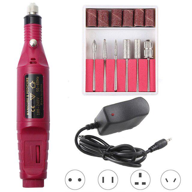 1 Set 2 Way Spin Electric Nail Drill Machine Manicure 20000RPM Machine Strong Pedicure Gel Cuticle Remove Mill Polish Equipment