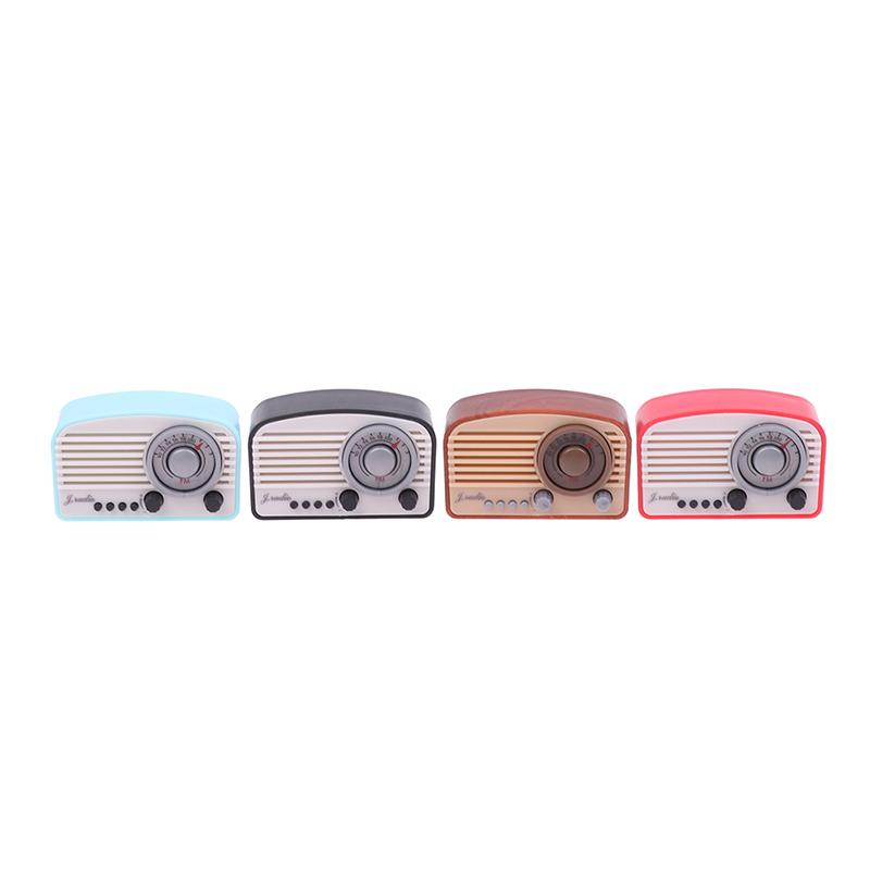 1PC Miniature Retro Radio Scale Model Ornaments Dollhouse Mini Radio Simulation Models Home Desktop Decor Crafts