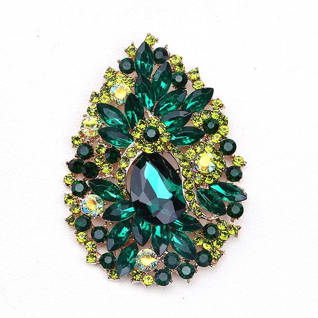 High End Ostentatious Luxury Exquisite Large Rhinestone Colored Brooch Girls Atmospheric Clothing Accessories