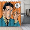 Comic-pop Art City Explosion Humor Expressions Shower Curtains Bathroom Curtain Fabric Washable Polyester for Bathtub Decor Set