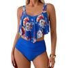 European and American Women's Swimsuit with Ruffled Edges, High Waist To Cover The Belly, Slimming and Slimming, Split Swimsuit, Sexy Bikini Swimsuit