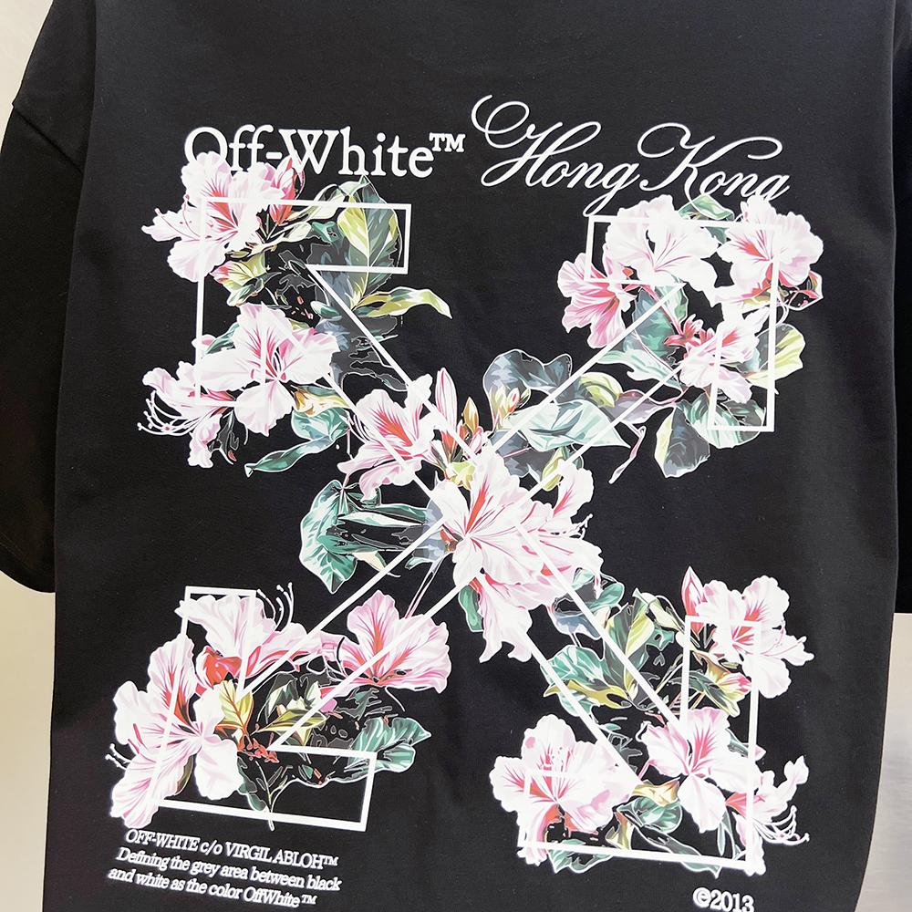 9299 Off-White Summer Men's and Women's Pure Cotton Print Oversized T-shirt Street Wear