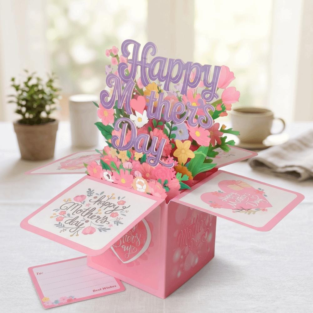 Süßes Blumenbouquet Muttertagskarten Karton Dankbarkeit ausdrücken Dankeskarte Segensbotschaft 3D Grußkarte Postkarte