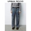 UR Women's Retro Workwear Pocket Cotton Denim Long Pants