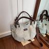 Retro Casual Handbag Stylish Tote Bag Color-blocked Zipper Shoulder Bag Class Commuting Crossbody Bag High-quality Pu Travel Bag