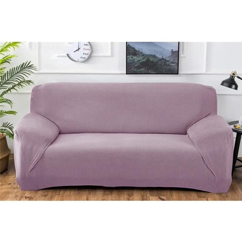 Autumn Winter Thickened Polar Fleece Elastic Sofa Cover All-inclusive Plaid Dust Slipcover Solid Color Full Cover Sofa Cover