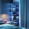 Bookshelf with 5 Levels, Standing Shelf with LED Lighting, 7 Light Colors, for Living Room, 60 x 30 x 179 cm Black
