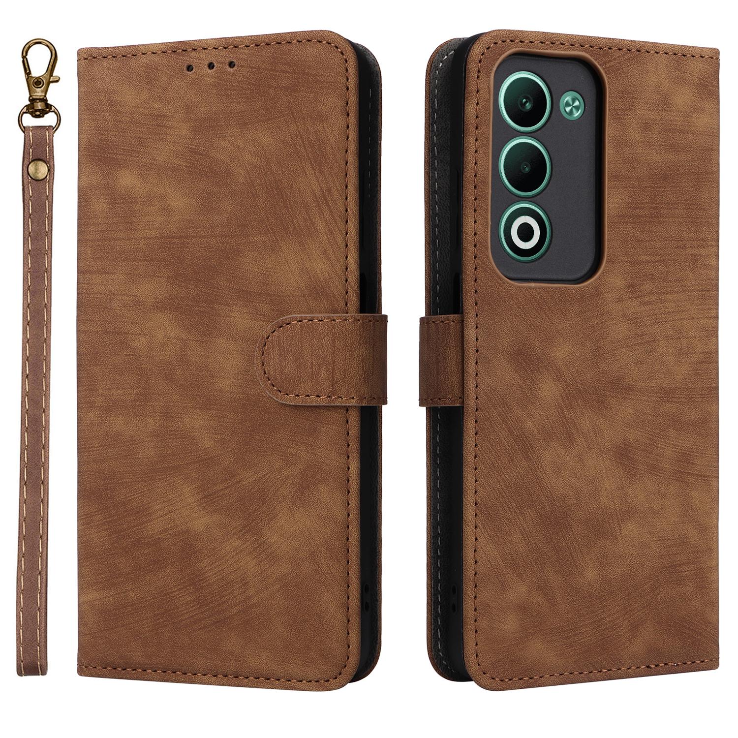 

Для Oppo A5 5G/4G/A5m Чехол Кошелек Блокировка RFID PU Кожа Чехол для телефона Подставка с ремешком Brown