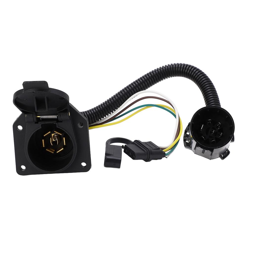 Trailer Wiring Adapter Connector Kit 4 Pin Flat to 7 Pin Waterproof Double Outputs Universal  For Commercial Vehicles