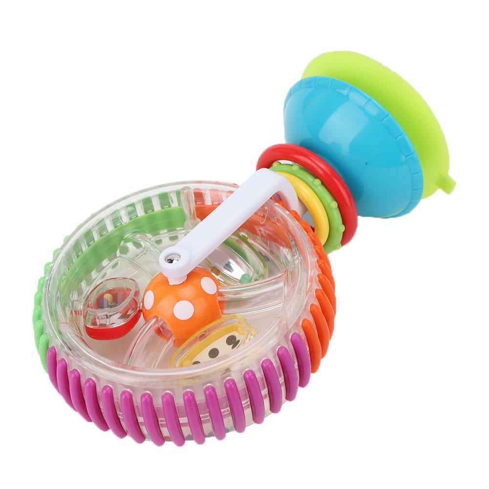 Handheld Colorful Baby Rattle Rotating Baby Chair Stroller Toy with Sunction Cup
