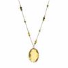 Big Oval Crystal Long Pendant Necklace for Women Statement Green Minimalist Jewelry for Daily Party Use
