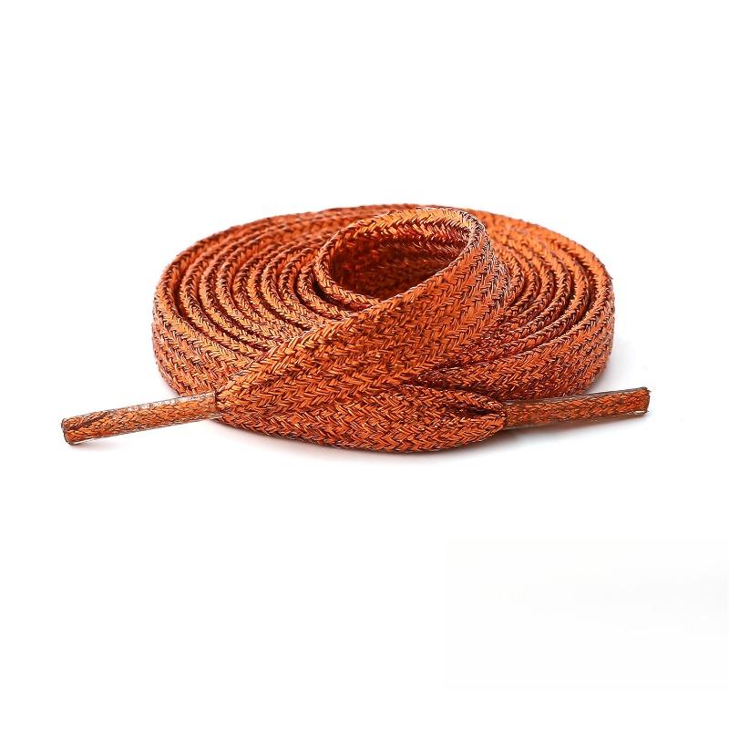 'Gold and Silver Silk' Pearlescent Radiant Polyester Flat Lace Suitable for Board Shoes, Canvas Shoes, Sports Shoes, Pants Rope