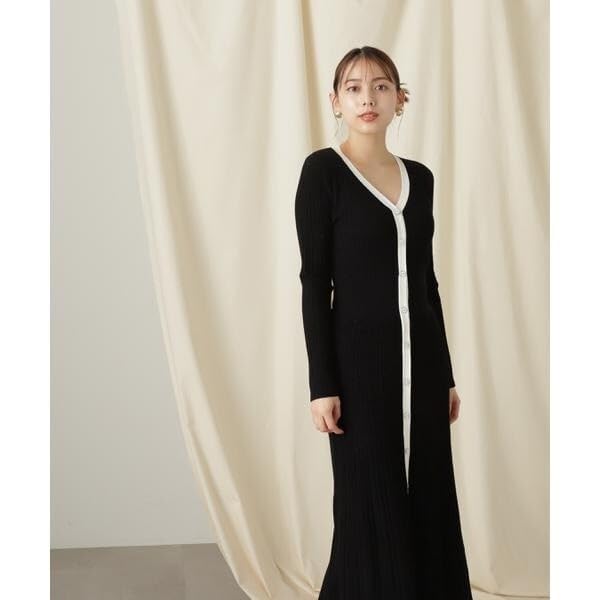 Sukienka damska Jill by Jill Stuart na co dzień, prążkowana, dzianinowa, z tyłu, w kolorze niebieskim