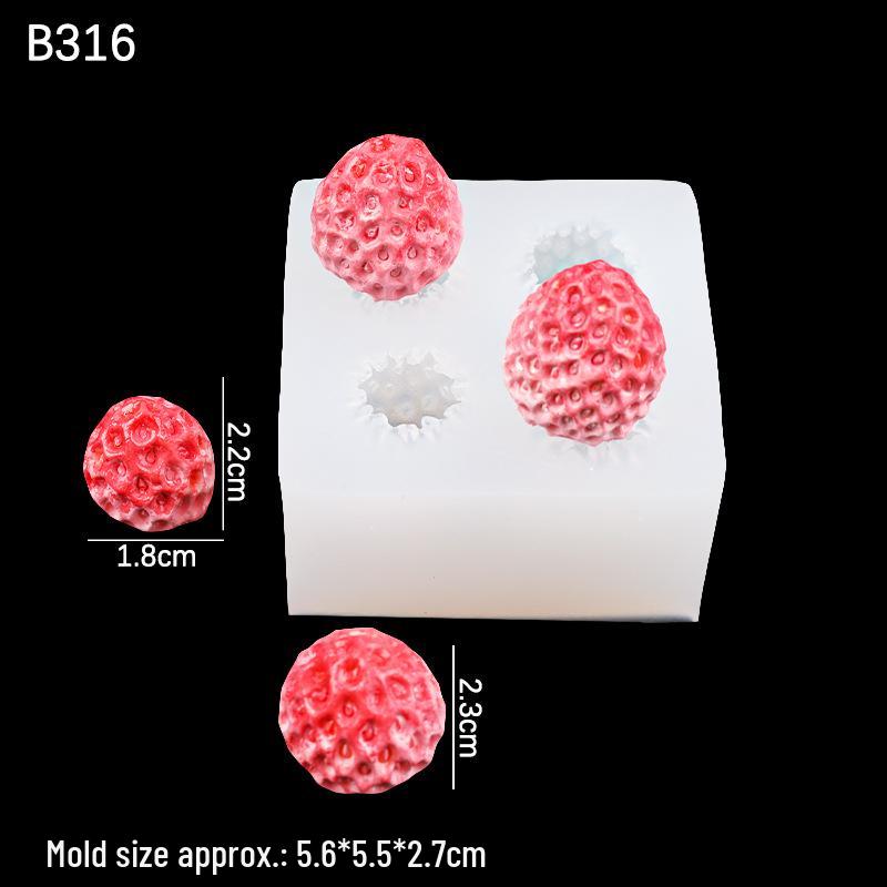 3D-Erdbeer-Silikonform für Schokolade, Kuchen, Süßigkeiten und Aromatherapie.