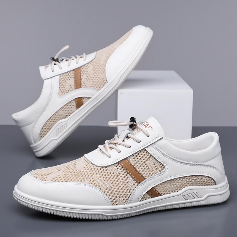 Móda Letní Móda Nové Pánské Vzdušné Síťované Prodyšné Smíšené Ležérní Boty Pánské Bílé Černé Sportovní Vycházkové Tenisky Ploché Boty Mokasíny