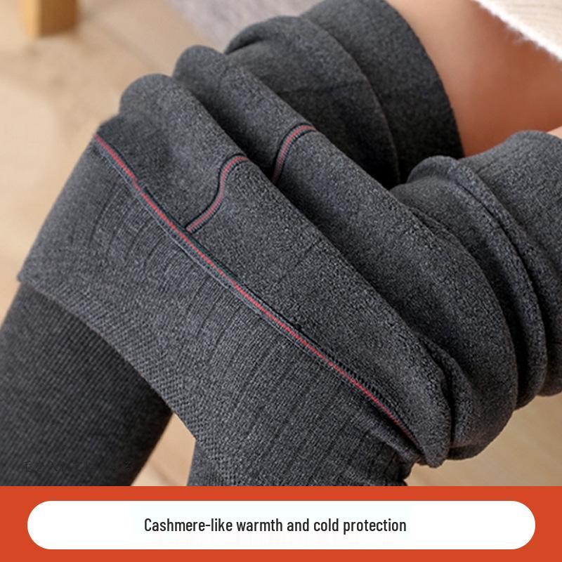 

Женские серые полосатые леггинсы на бархатной подкладке: Плотные, облегающие, готовые к зиме колготки 360g Thick Velvet, Full-Length (80-150 lbs)