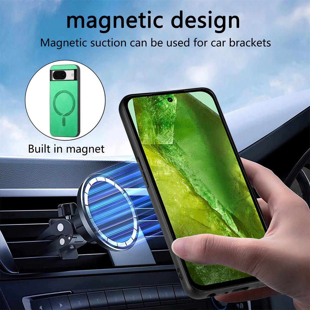 Magnetic Wireless Charging Slim Skin Feeling Leather Case For Google Pixel 9 9Pro 8 8A 7 7Pro 7A  Anti-Scratch Plain Cover Funda