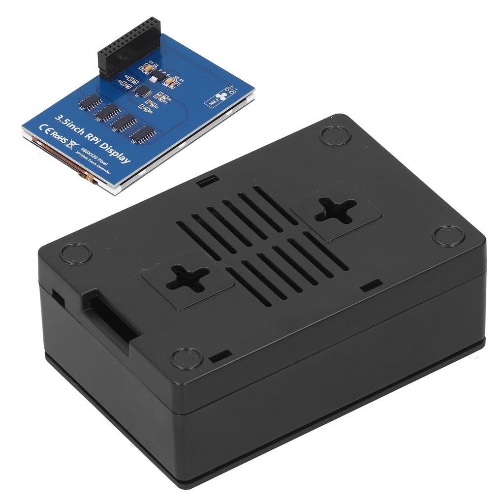 For Raspberry Pi Shell LCD Display Protective Box Electronic Component 480 * 320(Black Case 3.5in
