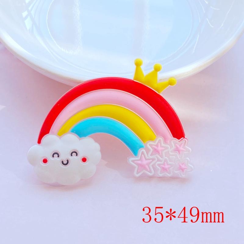 10 Stück Neue Niedliche Transparente Cartoon Regenbogen Serie PVC Flexibler Kleber Flache Rückseite DIY Scrapbook Verzierung Handy Basteldekoration