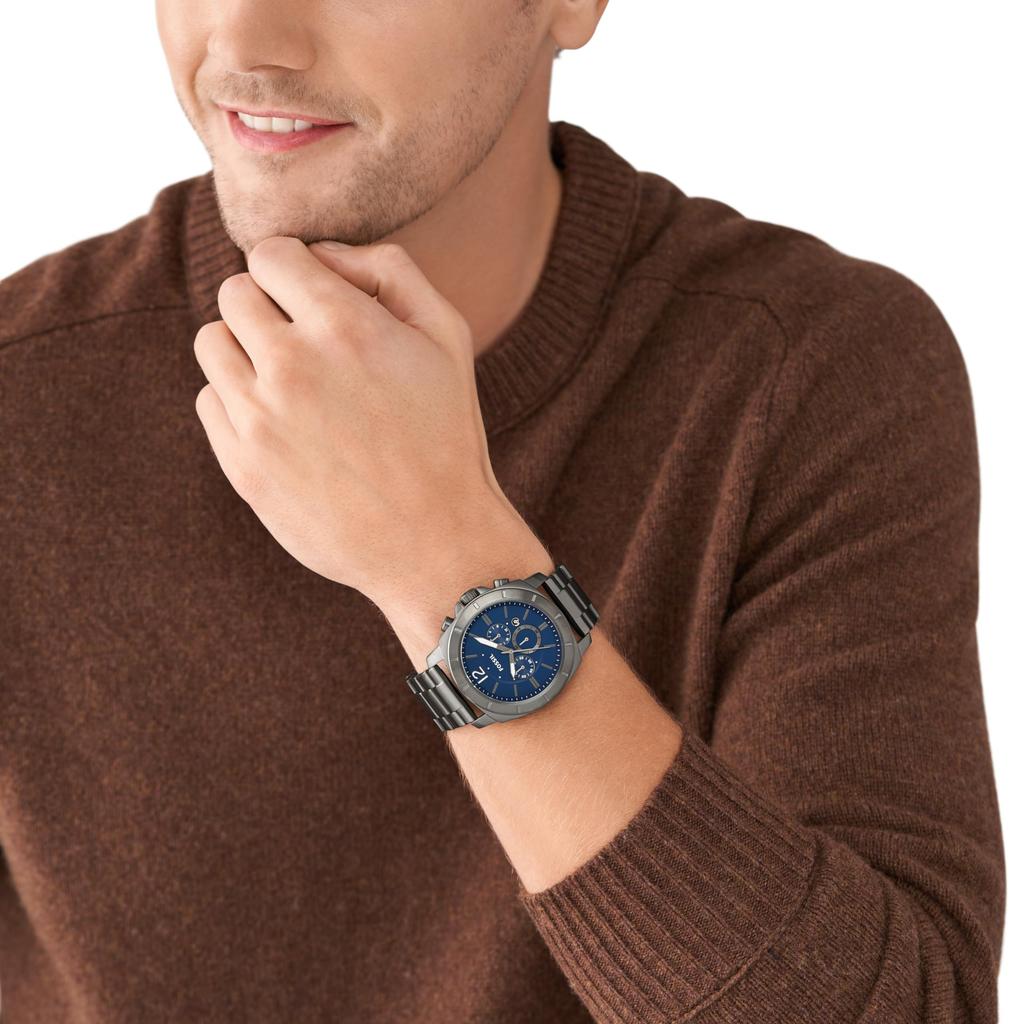 PRIVATEER Chronografové hodinky z kouřové nerezové oceli