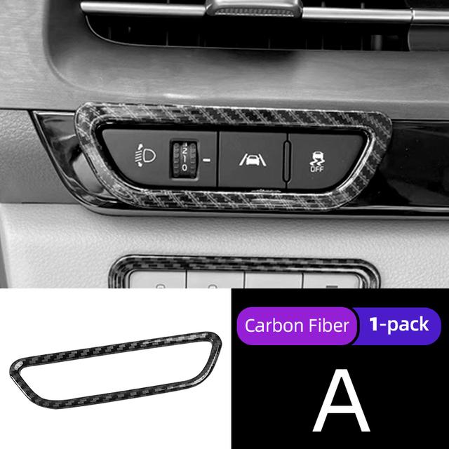 For Kia Carnival Sedona KA4     Car Headlight Adjust Switch Frame Cover Auto Central Control Switch Trim Sticker