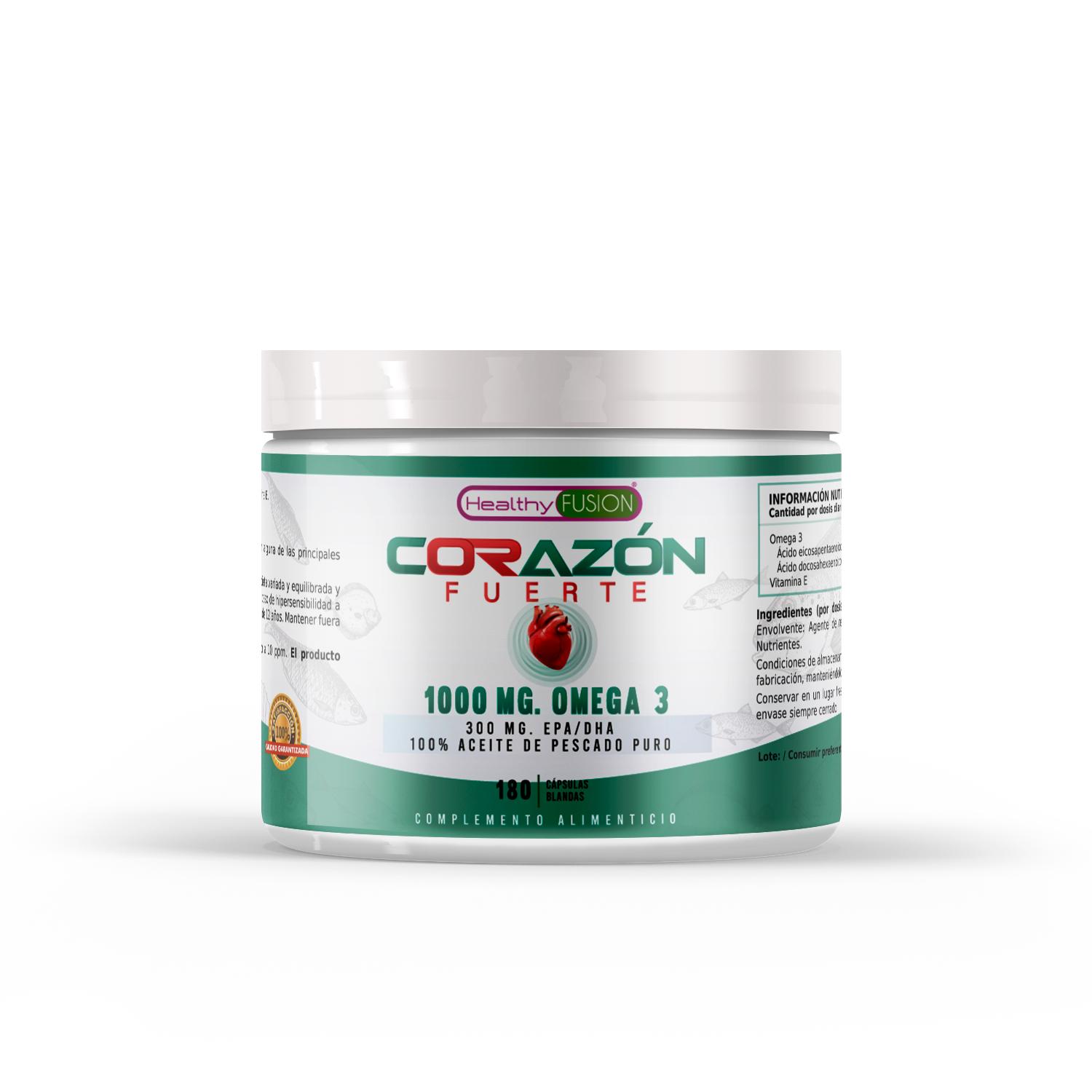 Oméga 3 à partir de 1000 mg d'huile de poisson pure | Réduit le taux de cholestérol | 300mg EPA/DHA | Vitamine E | 180u.