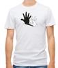 Rabbit Hand Shadow Short Sleeve White T Shirt Men G074