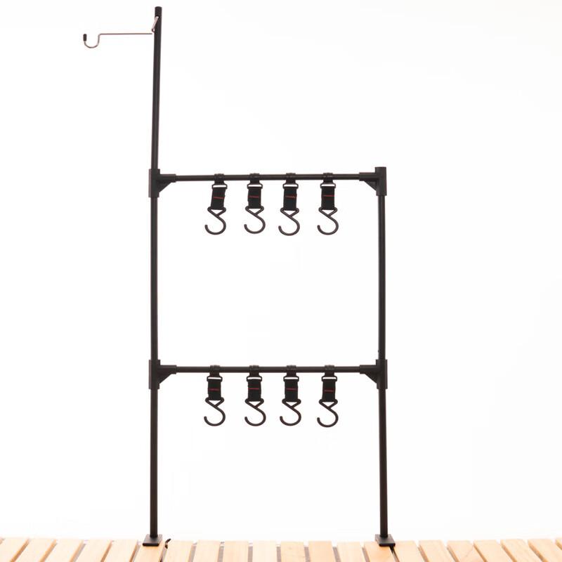 OEING Outdoor Foldable Aluminum Camping Table Storage Rack with Light Stand 1