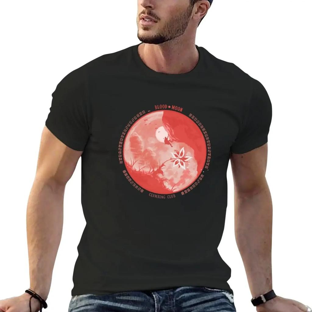 BloodMoon Climbing Club T-Shirt blacks Short sleeve tee summer clothes graphic t-shirts