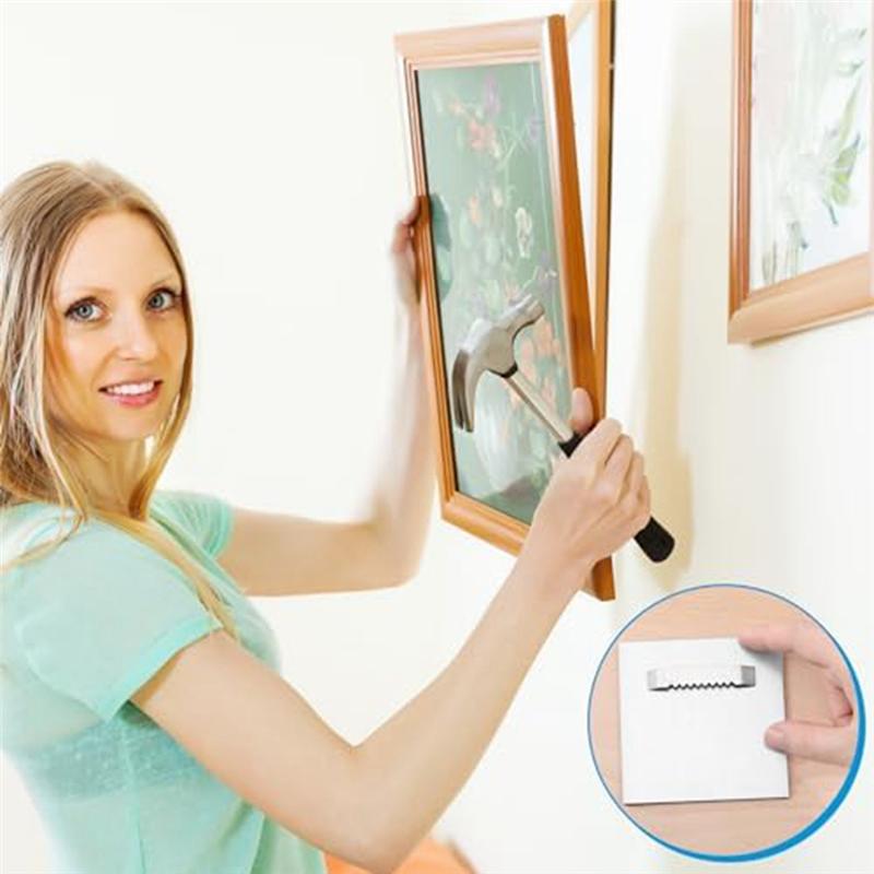 

ABWR-6 шт. Самоклеящиеся вешалки для одежды 8,0 x 8,0 см Крючок Самоклеящаяся доска для подвешивания картин Комплект Металл Для зеркал и подвешивания картин серебряный