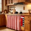 Ruffled Edge Farmhouse Plaid Kitchen Oven Skirt No Drilling Privacy Partition Curtain  Porch