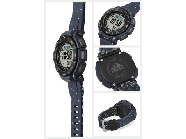 Casio PRO TREK PRG-340SC-2JF Climber Line Triple Sensor Solar Watch Blue 51.7mm