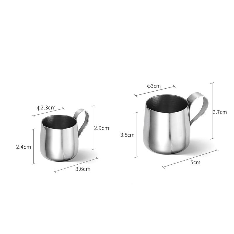 1Pieces 304 Stainless Steel Mini Milk Jugs Pointed Flower Jar Durable Small Milk Jigger Coffee Tool Outdoor Tableware