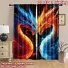 1pc 2D flat Photography Backdrop Background cloth Fiery Blue Dragons 100% Polyester Birthday Party Perfect for New Year