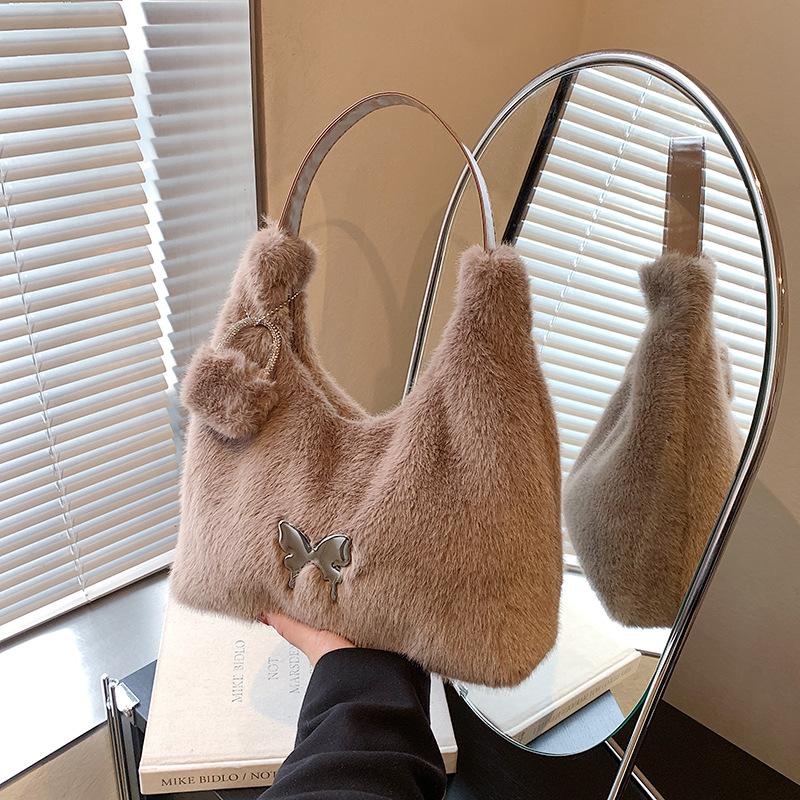 

Популярная женская сумка большой вместимости осень-зима новая меховая сумка на плечо