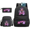 Aphmau Backpack Student Mochila School Bag Pencil Case Shoulder Bag 3PCS Set Fashion Girls Boys Game Cartoon SchoolBag Gift