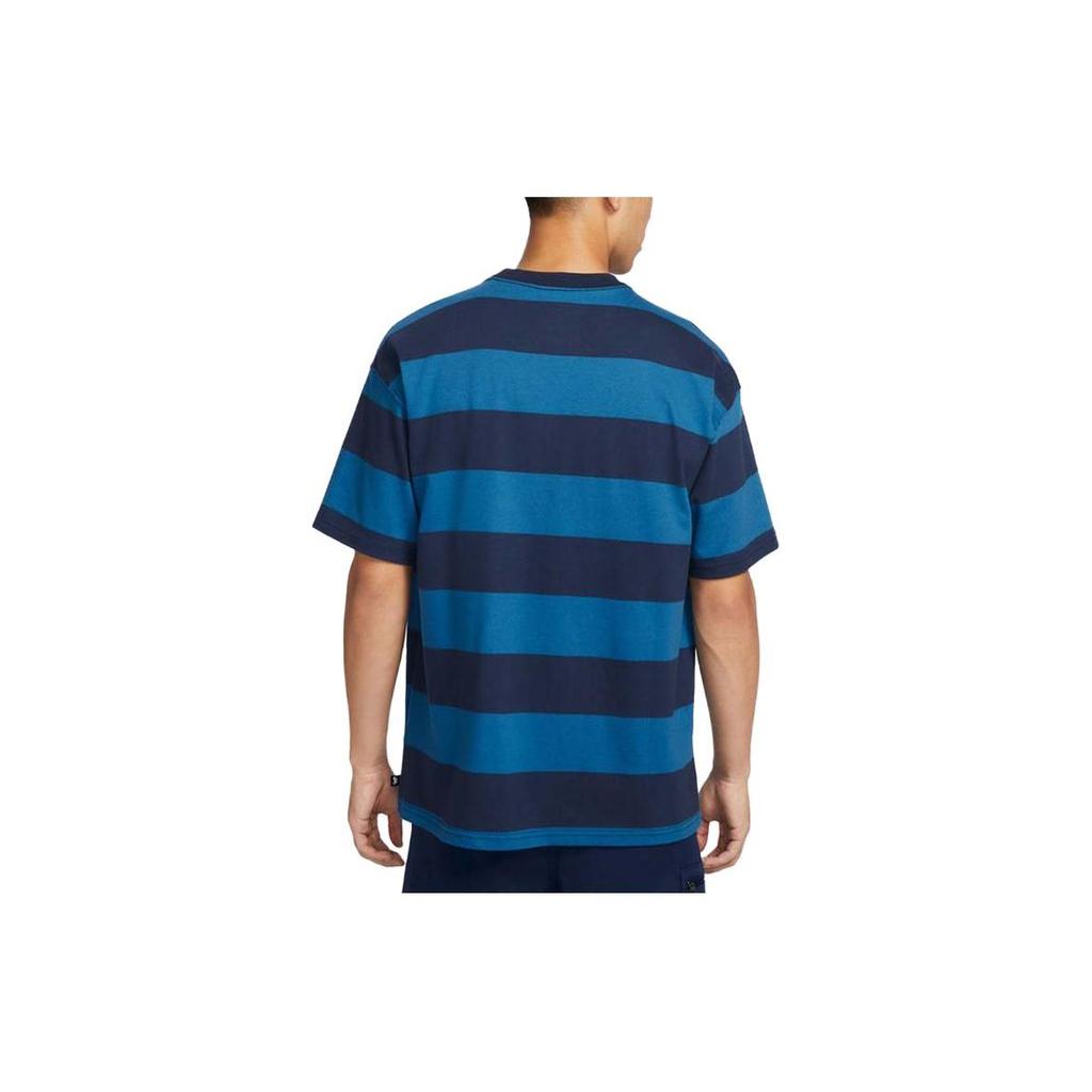 Nike American Vintage Logo Stripe Print Skateboard Casual Loose Round Neck Short Sleeve Drop Shoulder T-Shirt Men Tops Dark-Teal FB8151-411