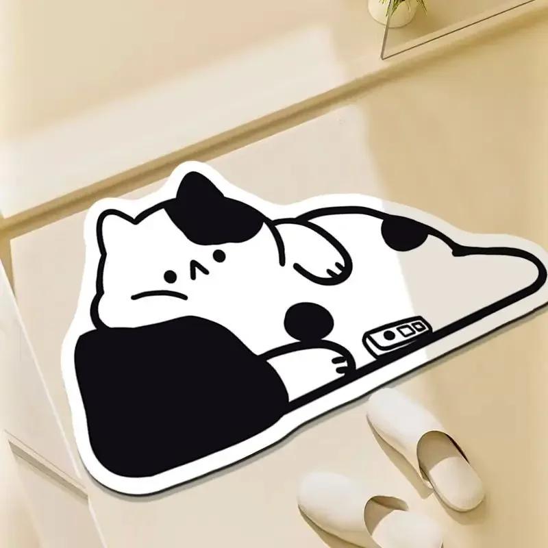 

Диатомовая грязь ванная туалет абсорбирующий коврик для пола коврик для пола у двери туалета бытовой нескользящий милый мультяшный ковер коврик 40X60cm 15.7X23.6in