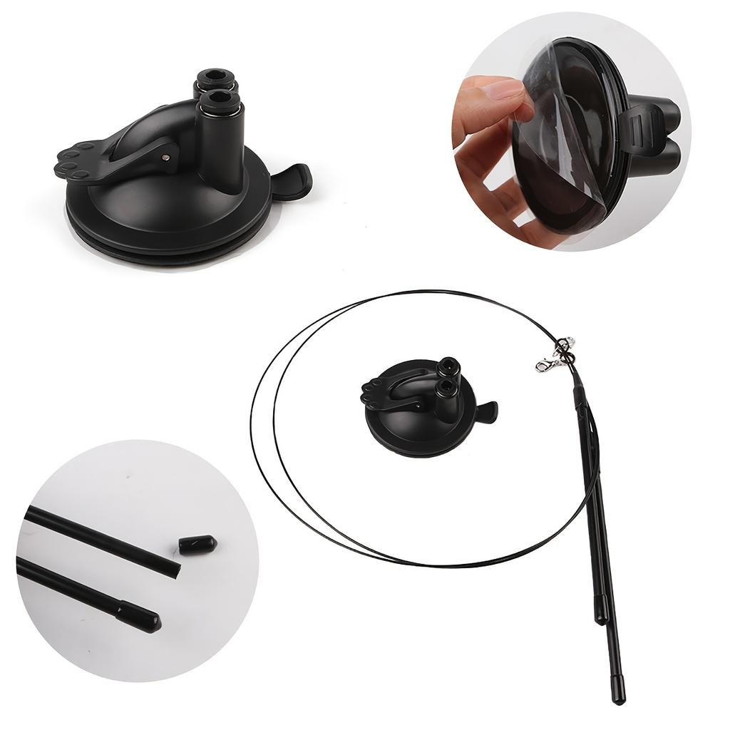 Interactive Cat Teaser Wand Set with Realistic Birds Handfree Long Pole & Double Rod, Bell And Strong Suction Cup for Active Play, Pet Supplies