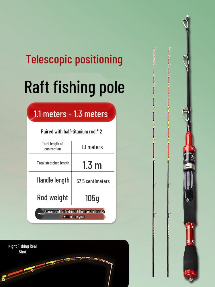 Luminous Telescopic Half-Titanium Bridge Fishing Rod with Soft Tip