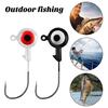20Pcs 2.5CM/2.5G Colorful Eyes Fishhook Heavy Duty Metal Barbed Round Head Fishing Hook Freshwater Saltwater Bass Fishing Accessories